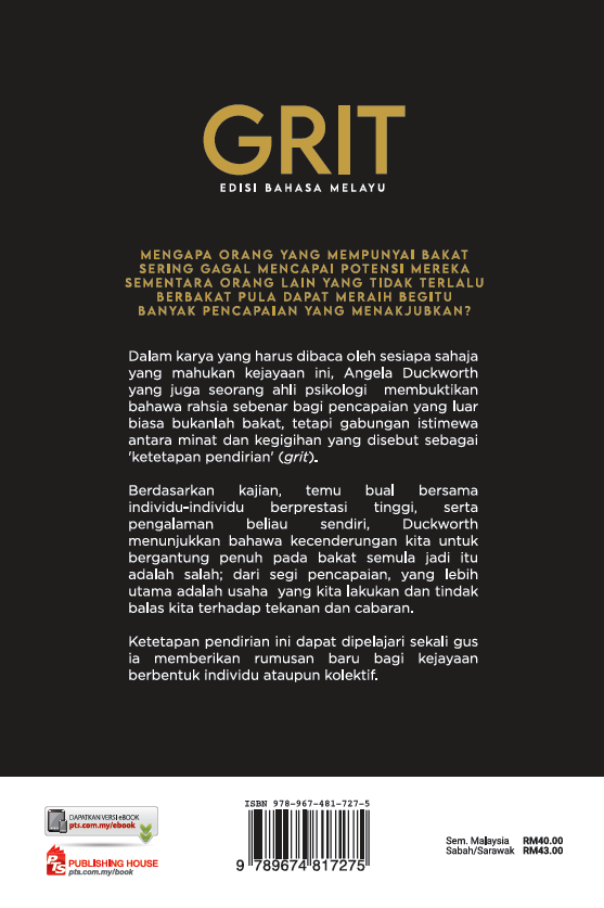 Grit (Edisi Bahasa Melayu) Buku PTS